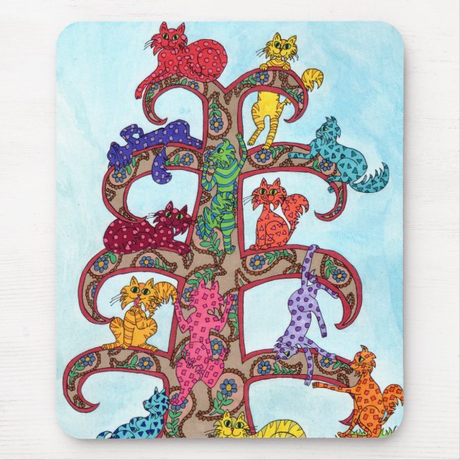 Paisley Cat Tree of Life Mouse Pad (Front)