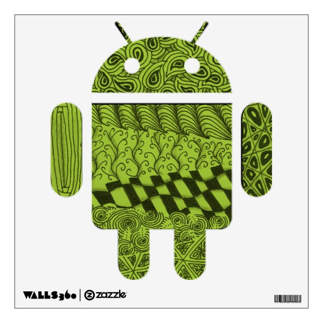 Paisley Character for Android™ Robot Wall Sticker (Front)