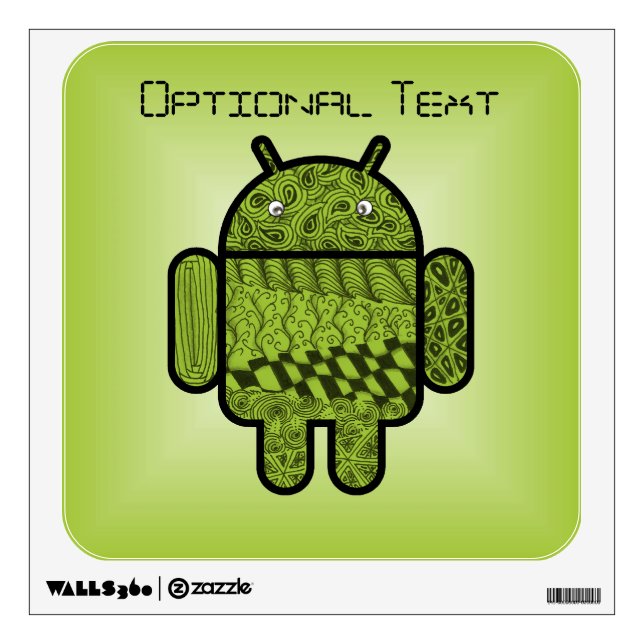 Paisley Character for the Android™ Robot Wall Sticker (Front)