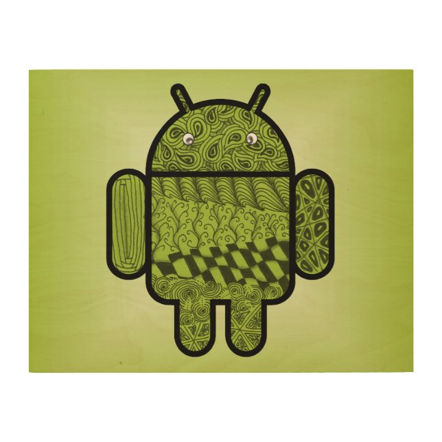 Paisley Character for the Android™ Robot Wood Wall Art (Front)