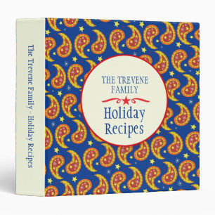 Paisley Christmas family holiday recipe binder