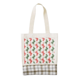 Paisley Christmas Stockings Zazzle HEART Tote Bag