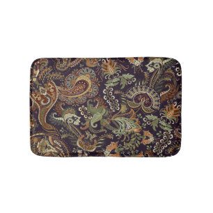 Paisley Colorful Textile: Ethnic Vintage Design Bath Mat