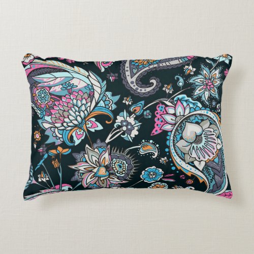 Paisley cucumber traditional seamless pattern accent pillow