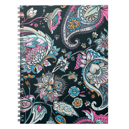 Paisley cucumber traditional seamless pattern notebook