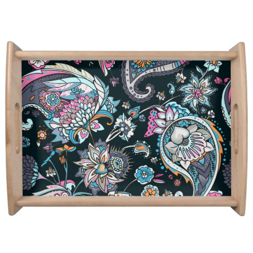 Paisley cucumber traditional seamless pattern serving tray