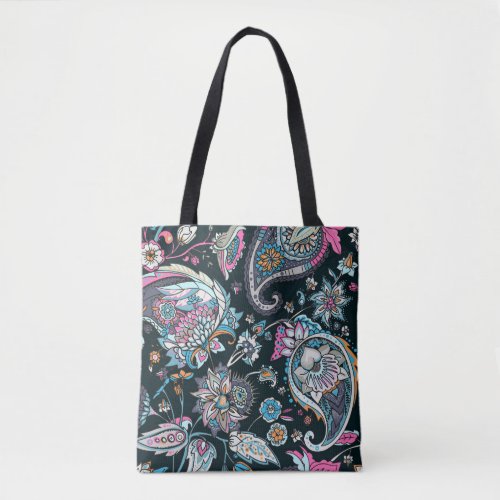 Paisley cucumber traditional seamless pattern tote bag