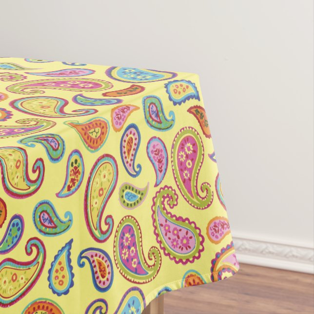 Paisley Cute Colorful 1st Birthday Party Tablecloth (In Situ)