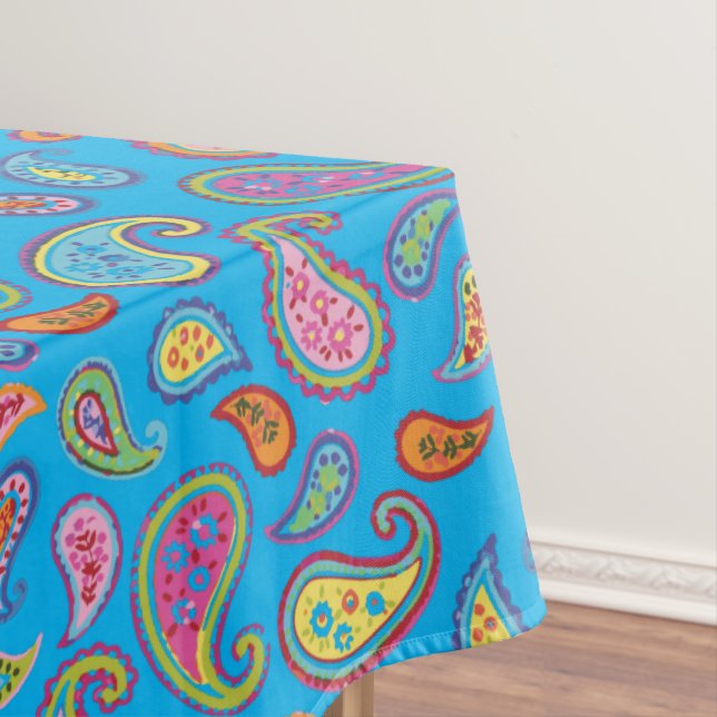 Paisley Cute Colorful 1st Birthday Party Tablecloth (In Situ)