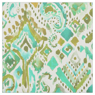 PAISLEY DAZE Mint Gold Tribal Fabric
