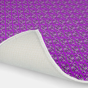 Paisley decorative pattern on purple outdoor rug