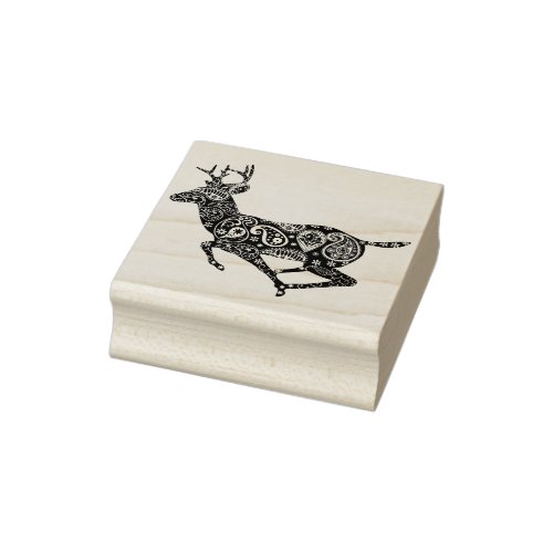 paisley deer art stamp