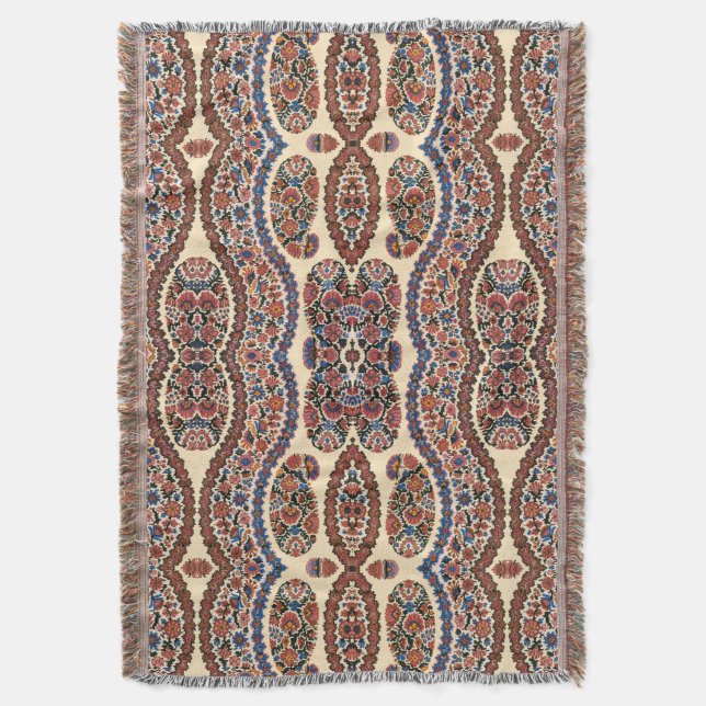 Paisley Design #7 at SusieJayne Throw Blanket (Front Vertical)