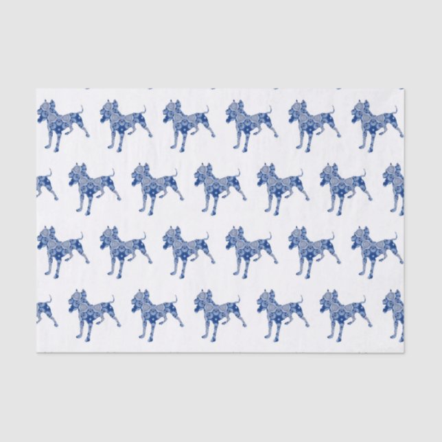 Paisley Dog No. 1 | Blue Tissue Paper (Front)