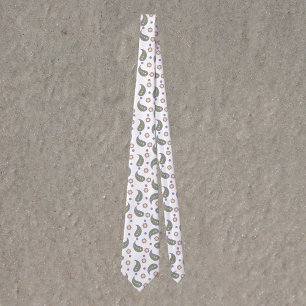 Paisley Dots Flowers Green Pink Purple Pattern Neck Tie