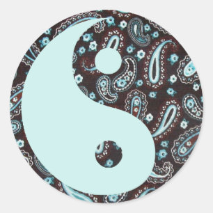 Paisley Dreams Yin and Yang Sticker
