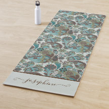 Paisley Dusty Blue Brown vintage boho