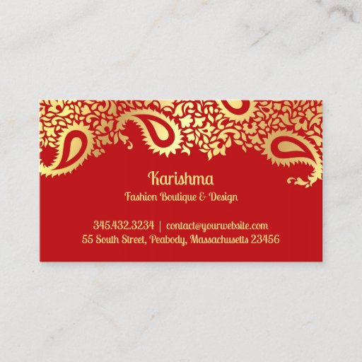 Customizable Paisleys Elegant Business Card
