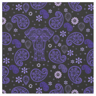 Paisley Elephant Damask Fabric