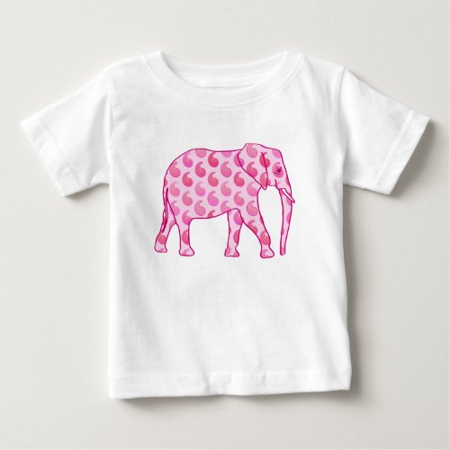 Paisley elephant _ ice pink and fuchsia baby T_Shirt