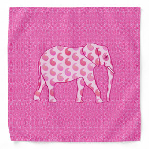 Paisley elephant - ice pink and fuchsia bandana