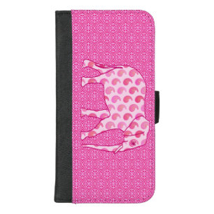 Paisley elephant - ice pink and fuchsia iPhone 8/7 plus wallet case