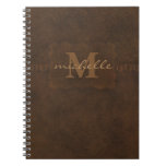 Paisley Embossed Leather Monogram Notebook at Zazzle