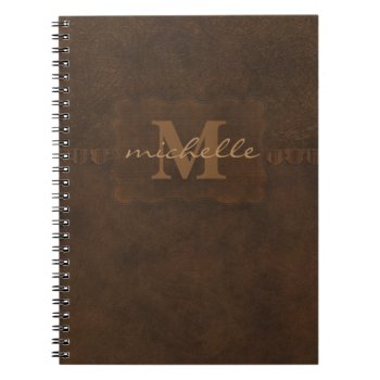 Paisley Embossed Leather Monogram Notebook by jdlhammond at Zazzle