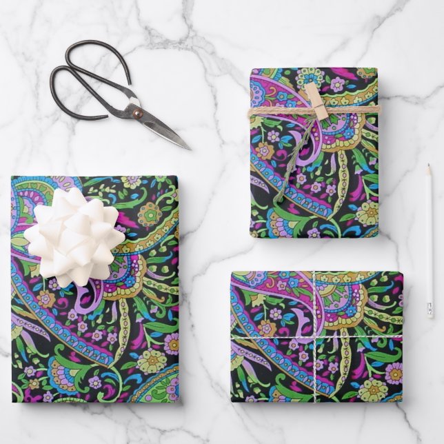 Paisley Fantasy Wrapping Paper Sheets (Front)