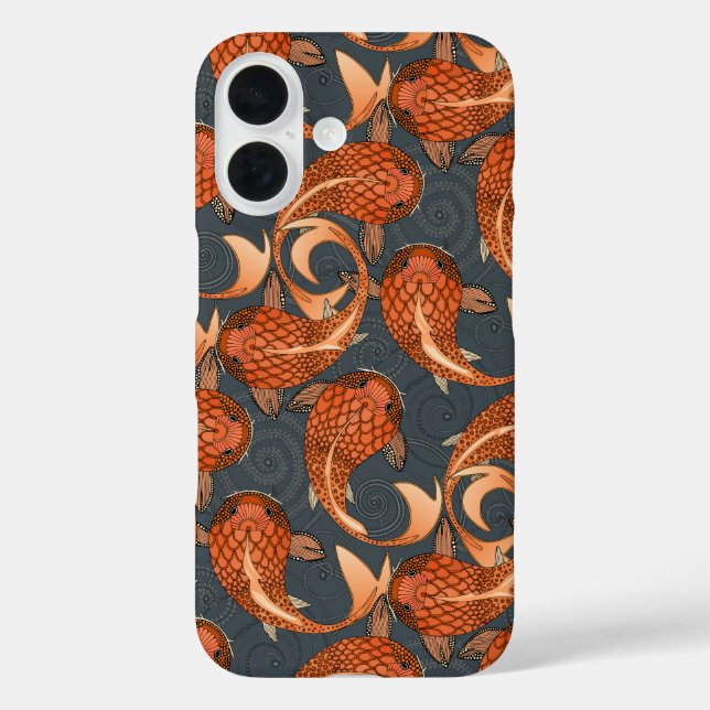 paisley fish dark gray Case-Mate iPhone case (Back)