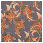 paisley fish dark plum fabric