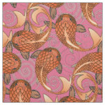paisley fish pink fabric
