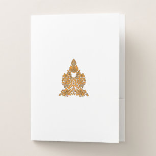 Paisley Floral Art • Orange Boho Decor Pocket Folder