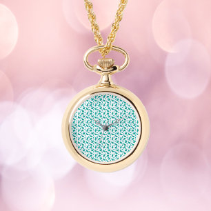 Paisley Floral Boho Design Green Blue Watch