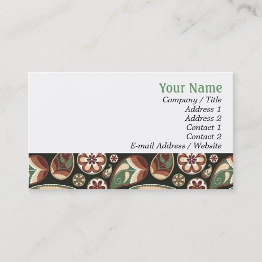 Customizable Paisley &amp; Floral Business Cards