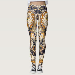 Paisley Floral: Colorful Seamless Design Leggings