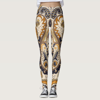 Paisley Floral: Colorful Seamless Design Leggings