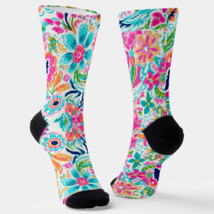 paisley floral design socks