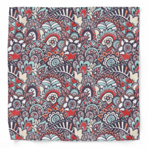 Paisley Floral Doodle Pattern Bandana