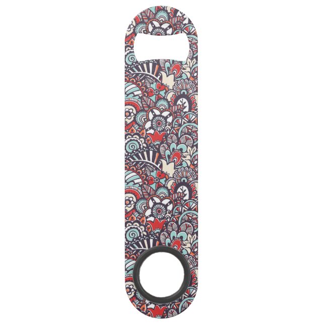 Paisley Floral Doodle Pattern Bar Key (Front)