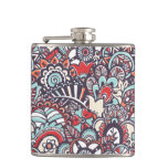 Paisley Floral Doodle Pattern Flask