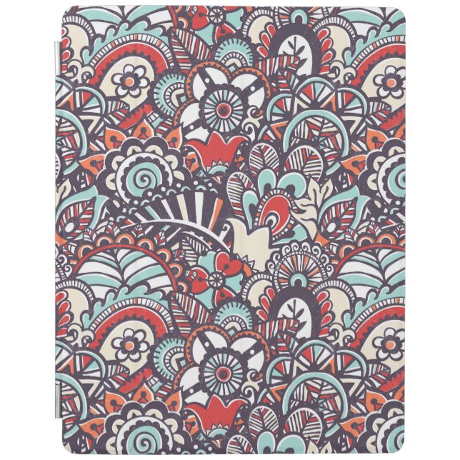 Paisley Floral Doodle Pattern iPad Smart Cover (Front)