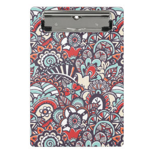 Paisley Floral Doodle Pattern Mini Clipboard