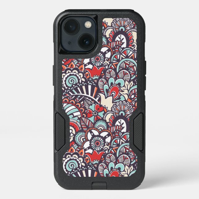 Paisley Floral Doodle Pattern Otterbox iPhone Case (Back)