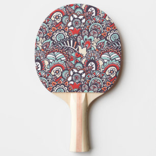 Paisley Floral Doodle Pattern Ping-Pong Paddle