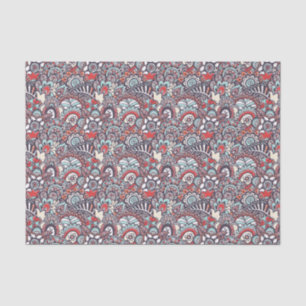 Paisley Floral Doodle Pattern Tissue Paper