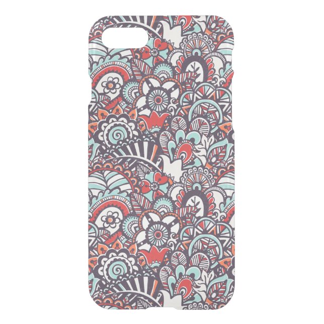 Paisley Floral Doodle Pattern Uncommon iPhone Case (Back)