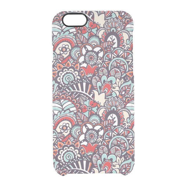 Paisley Floral Doodle Pattern Uncommon iPhone Case (Back)