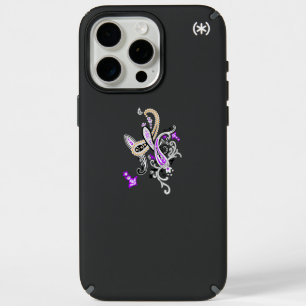 Paisley Floral Motif – Boho White Purple Orange iPhone 15 Pro Max Case