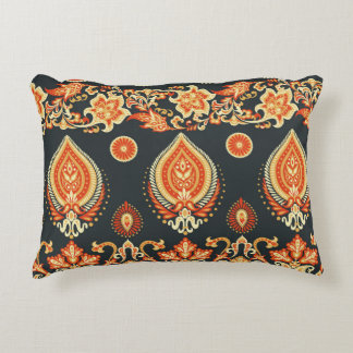 Paisley Floral: Oriental Ethnic Seamless Accent Pillow